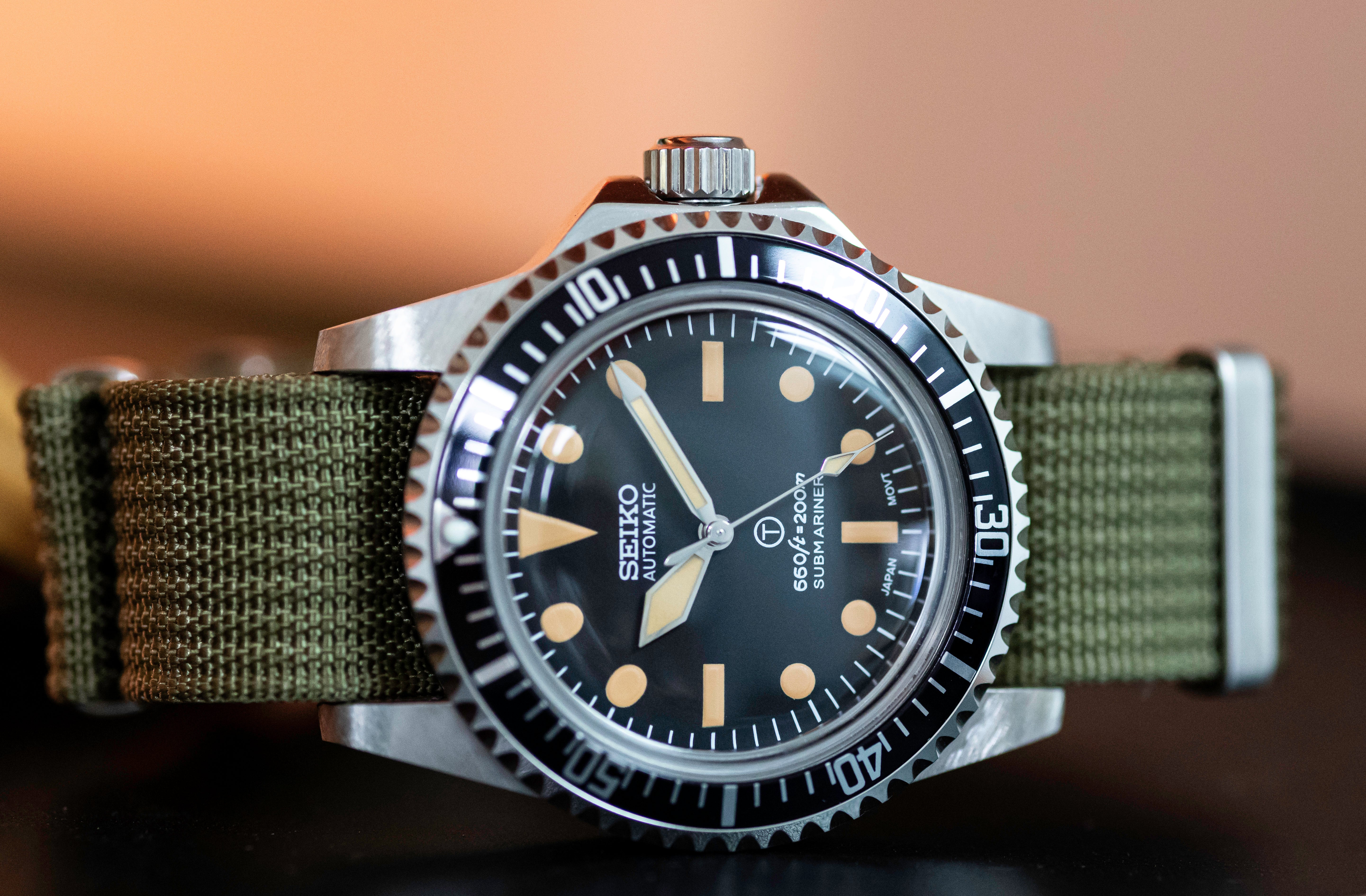 Custom Seiko Mod Milsub (Military Submariner) Watch – Kool Mods