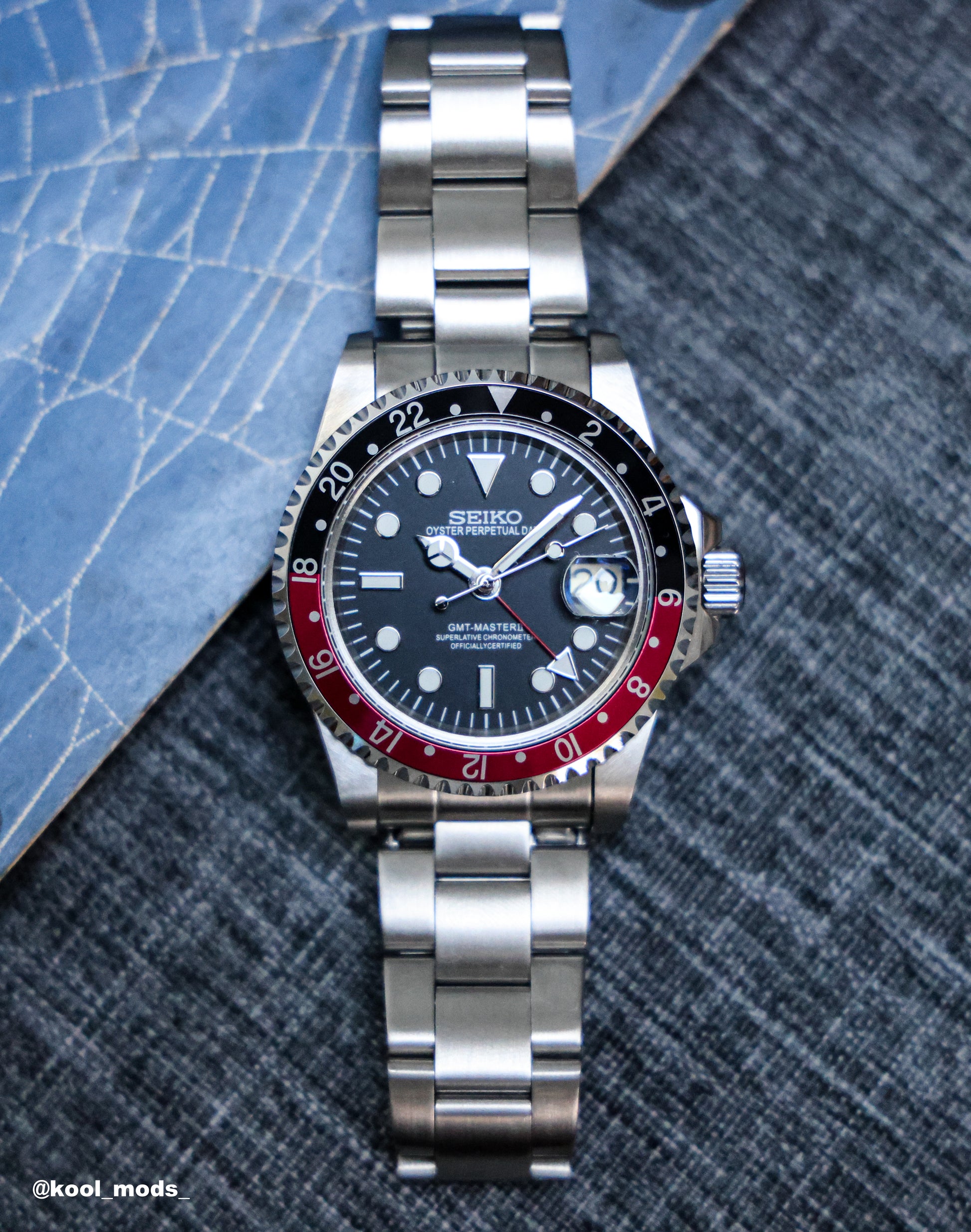 Custom Seiko Mod Vintage 'GMT' Watch by Kool Mods