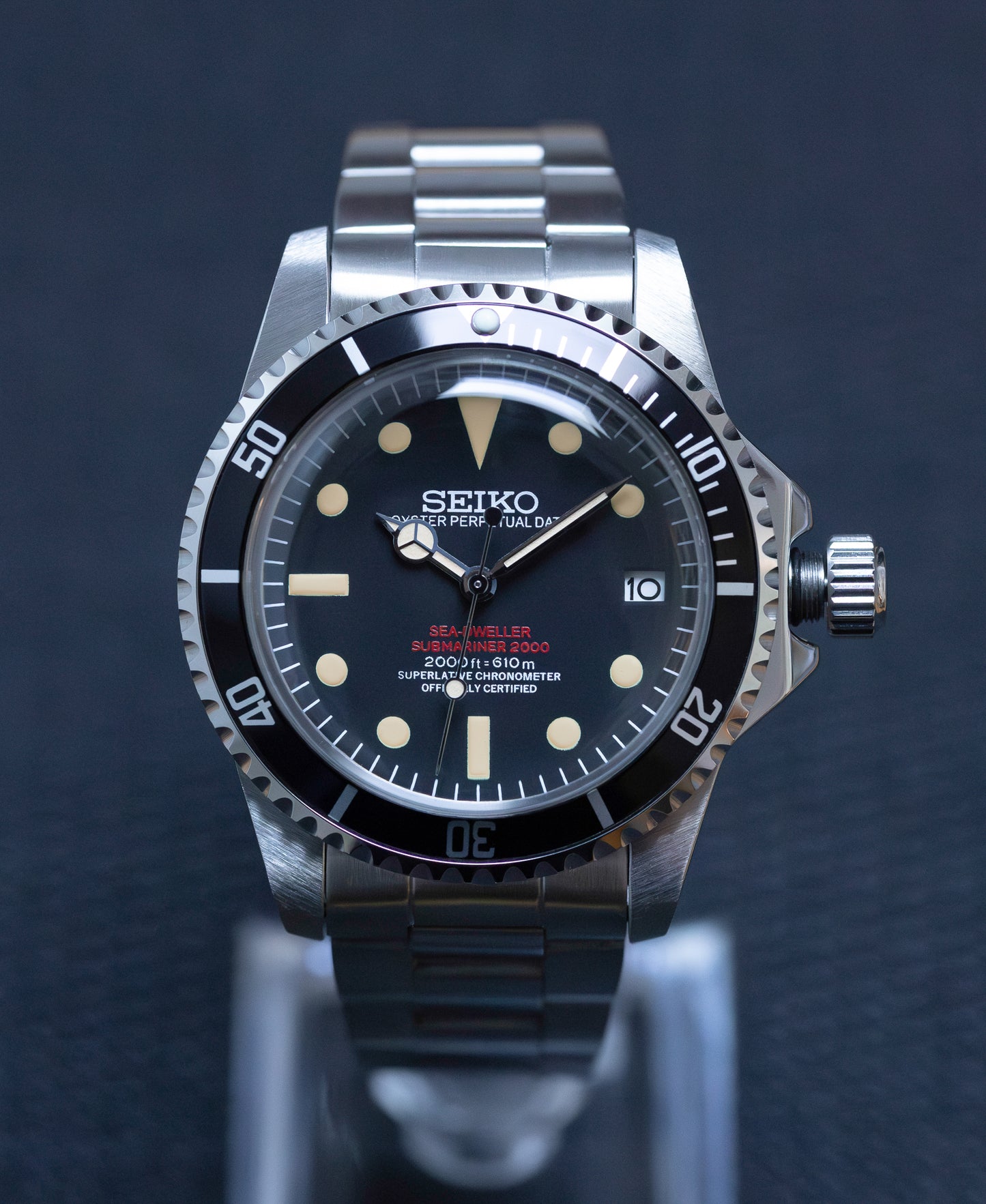 Seiko Mod Sea Dweller Double Red Watch by Kool Mods