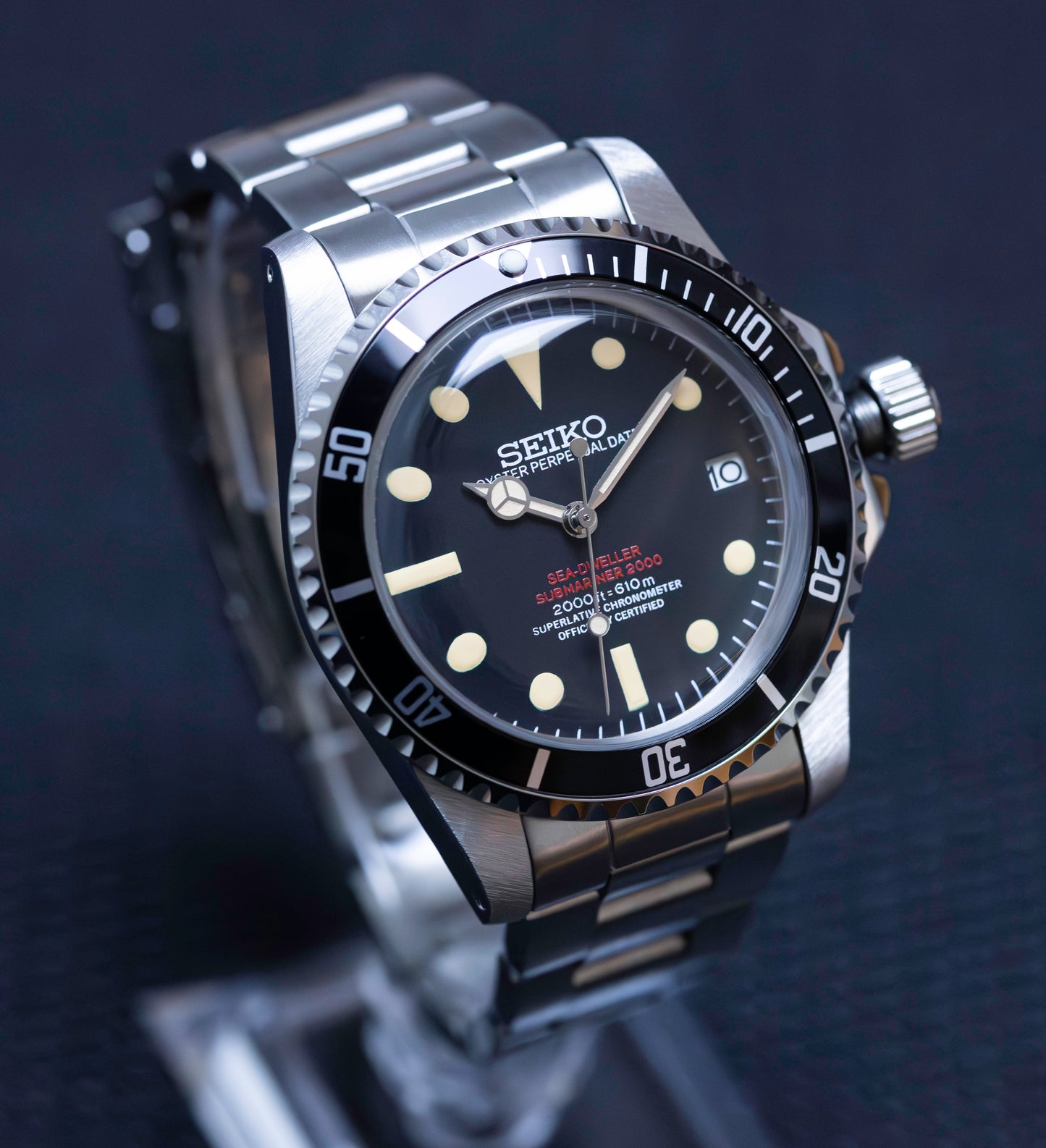 Seiko Mod Sea Dweller Double Red Watch by Kool Mods