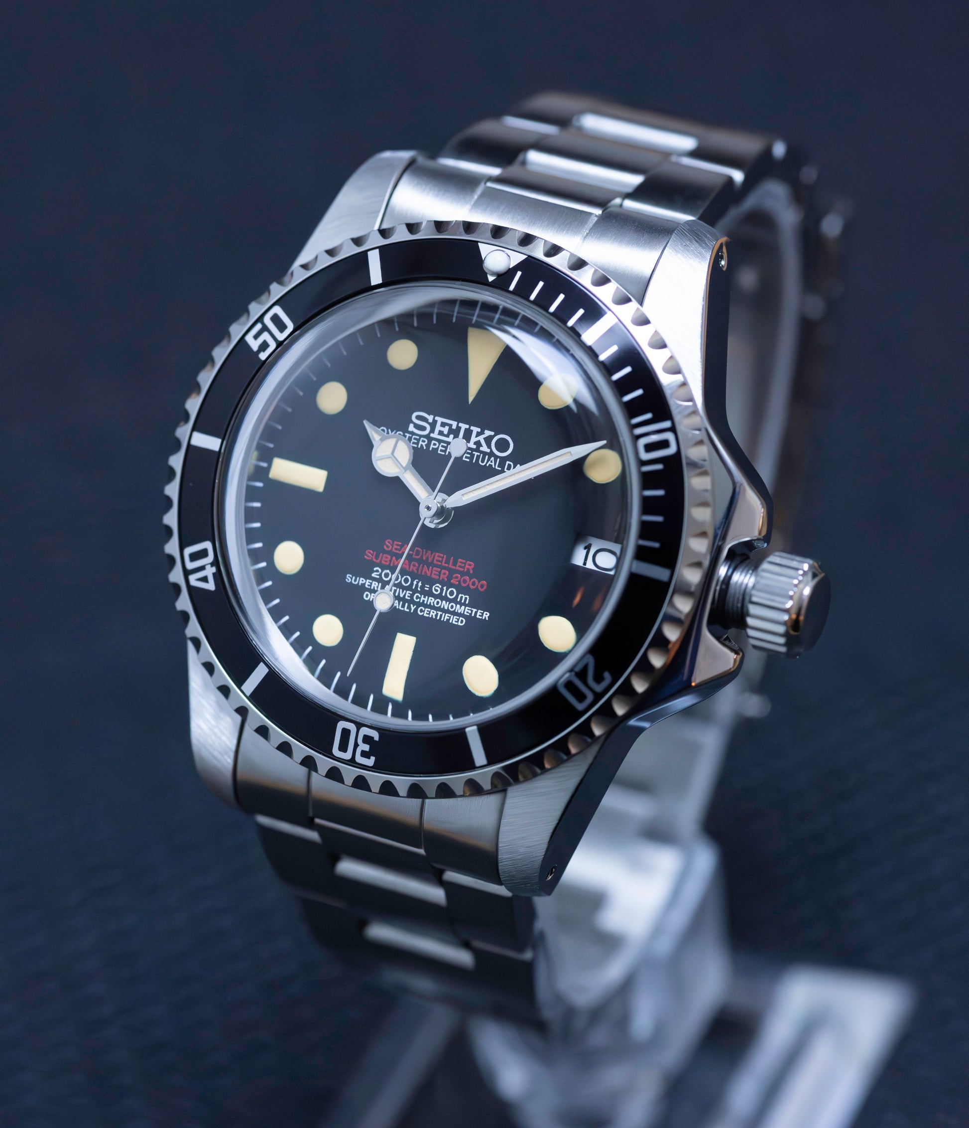 Seiko Mod Sea Dweller Double Red Watch by Kool Mods