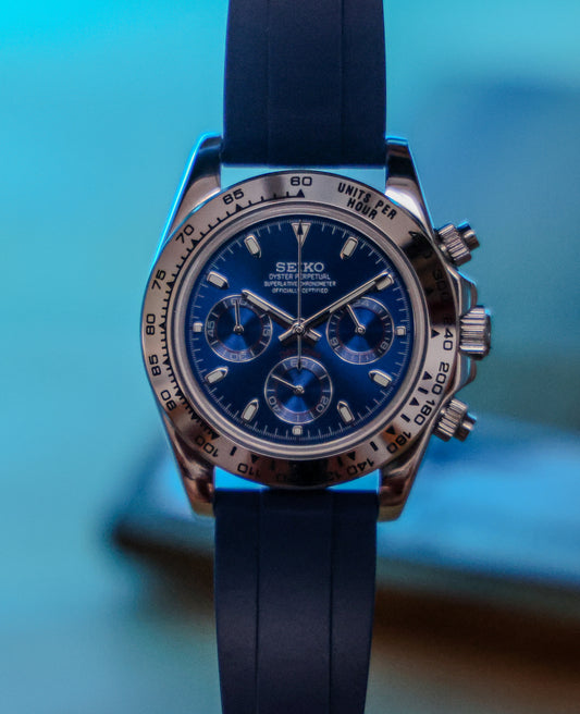 Seiko Mod 'Blue Dial' Daytona Chronograph Watch