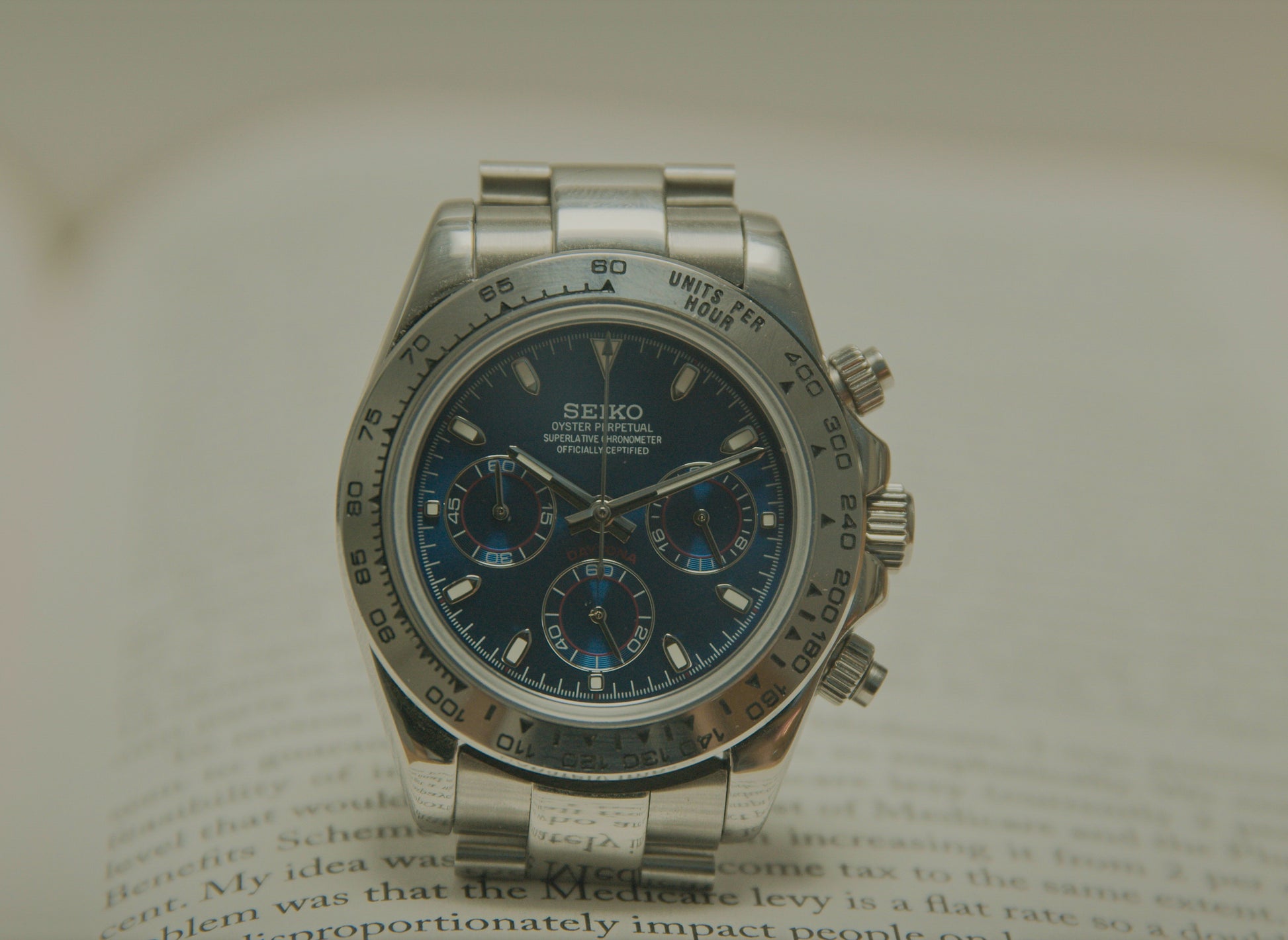 Seiko Mod 'Blue Dial' Daytona Chronograph Watch